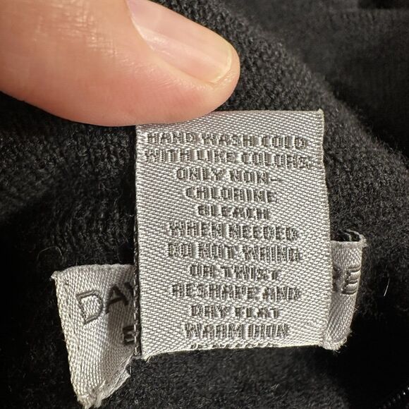 Davis & Squire Mens Sweater Size L Extra Fine Merino Wool 1/4 Zip Pullover Black - Picture 4 of 7